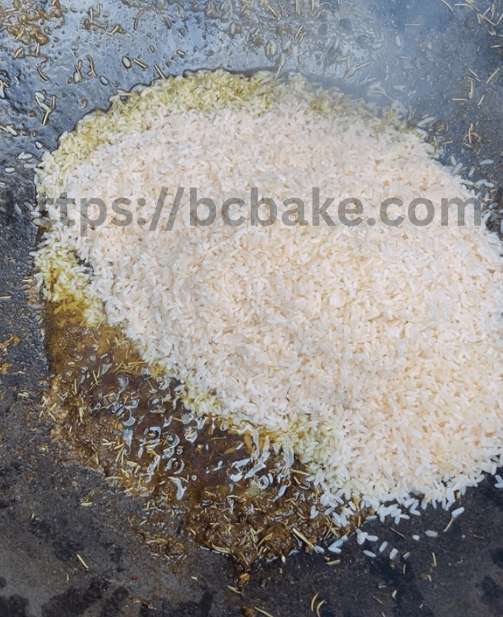 Add the rice to the base