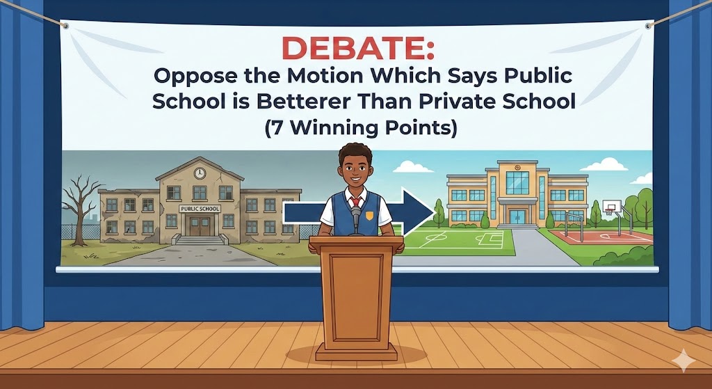 oppose the motion which says public school is better than private school.